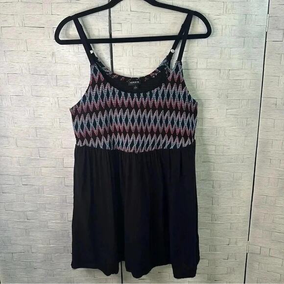 Torrid Smocked Halter Top - Crinkle Gauze Black stretchy soft top - Picture 5 of 10